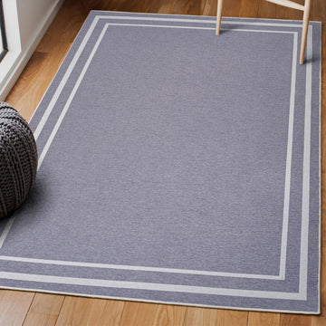 Sloane Classic 2-stripe Border Washable Area Rug